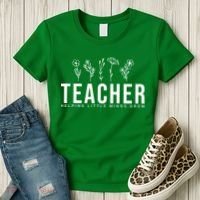 Teacher Helping Little Minds Grow Floral Women's T-Shirt thumb 3
