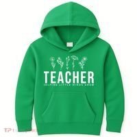 Teacher Helping Little Minds Grow Floral Kids Hoodie thumb 0