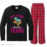 Texas Home Love Texan Who Loves Her Texas Kids Long Sleeve Plaid Pajama Set thumb 0