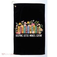 Teacher Helping Little Minds Grow Back To School First Day Golf Towel thumb 0