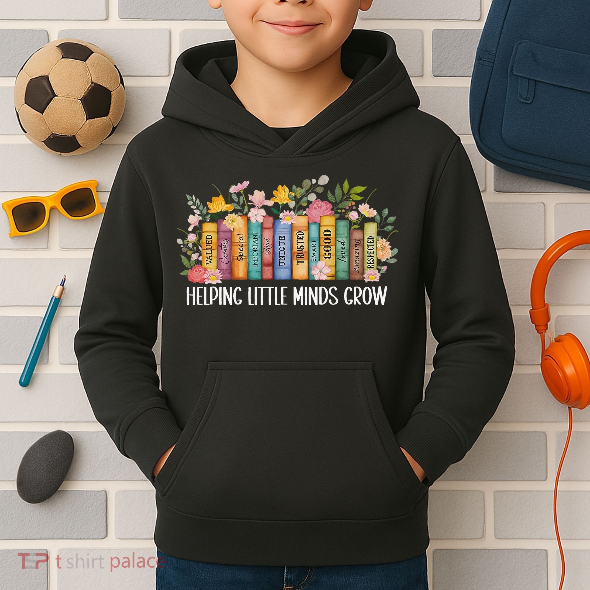 Teacher Helping Little Minds Grow Back To School First Day Kids Hoodie