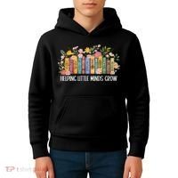 Teacher Helping Little Minds Grow Back To School First Day Kids Hoodie thumb 4
