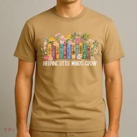 Teacher Helping Little Minds Grow Back To School First Day T-Shirt thumb 3