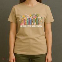 Teacher Helping Little Minds Grow Back To School First Day T-Shirt thumb 4