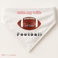 The Hate My Wife Football USA-Made Doggie Bandana thumb 0