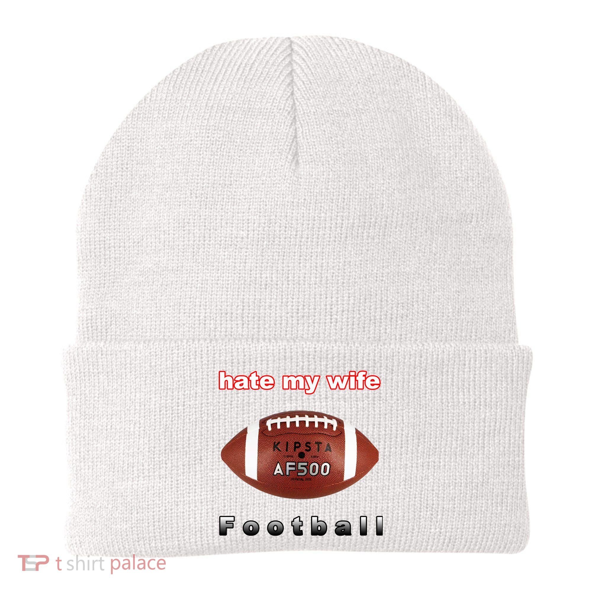The Hate My Wife Football Beanie
