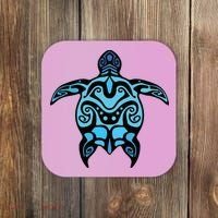 Tribal Hawaiian Maori Sun Sea Turtle 2Sided Coaster thumb 0