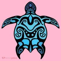 Tribal Hawaiian Maori Sun Sea Turtle 2Sided Coaster thumb 2