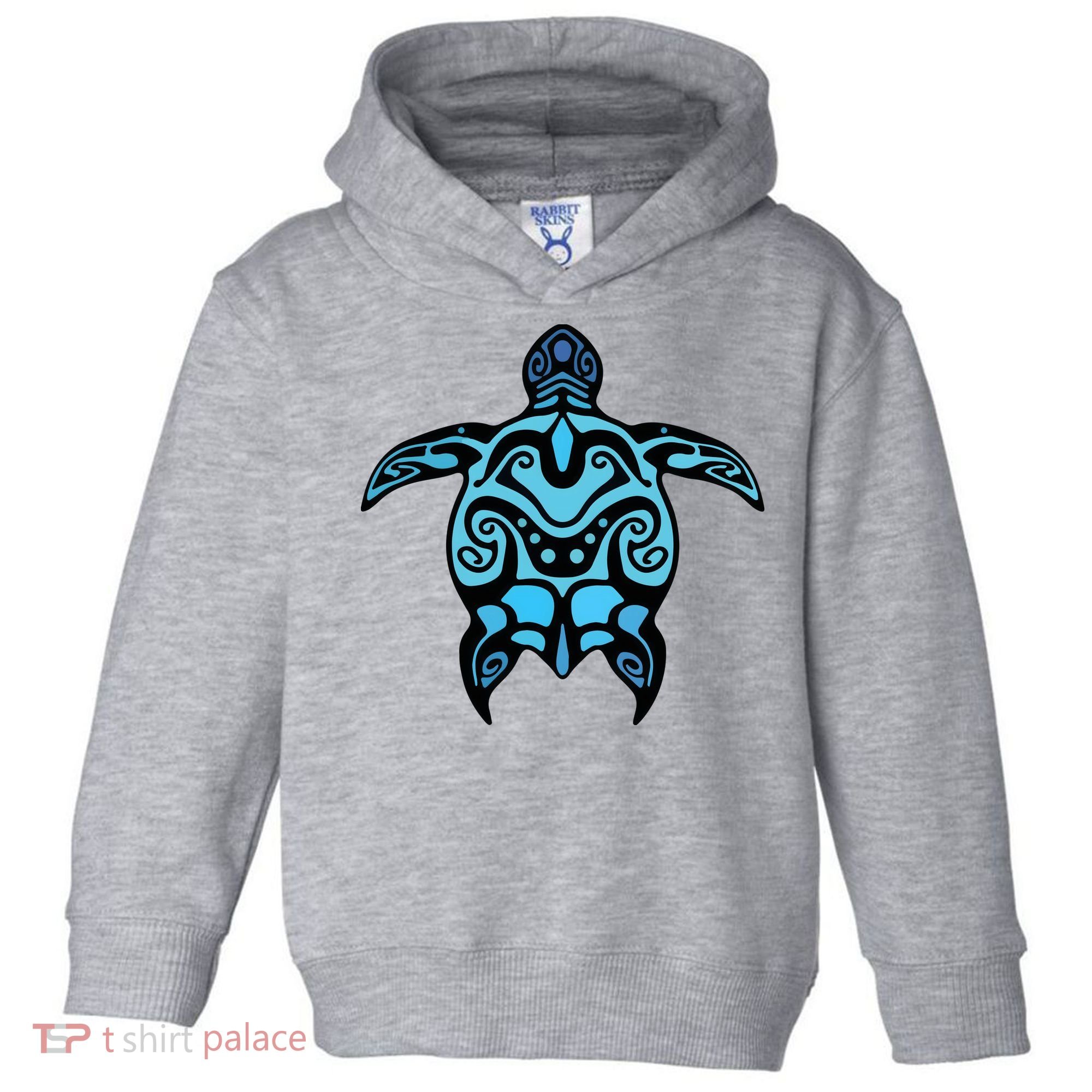 Tribal Hawaiian Maori Sun Sea Turtle 2Sided Toddler Hoodie