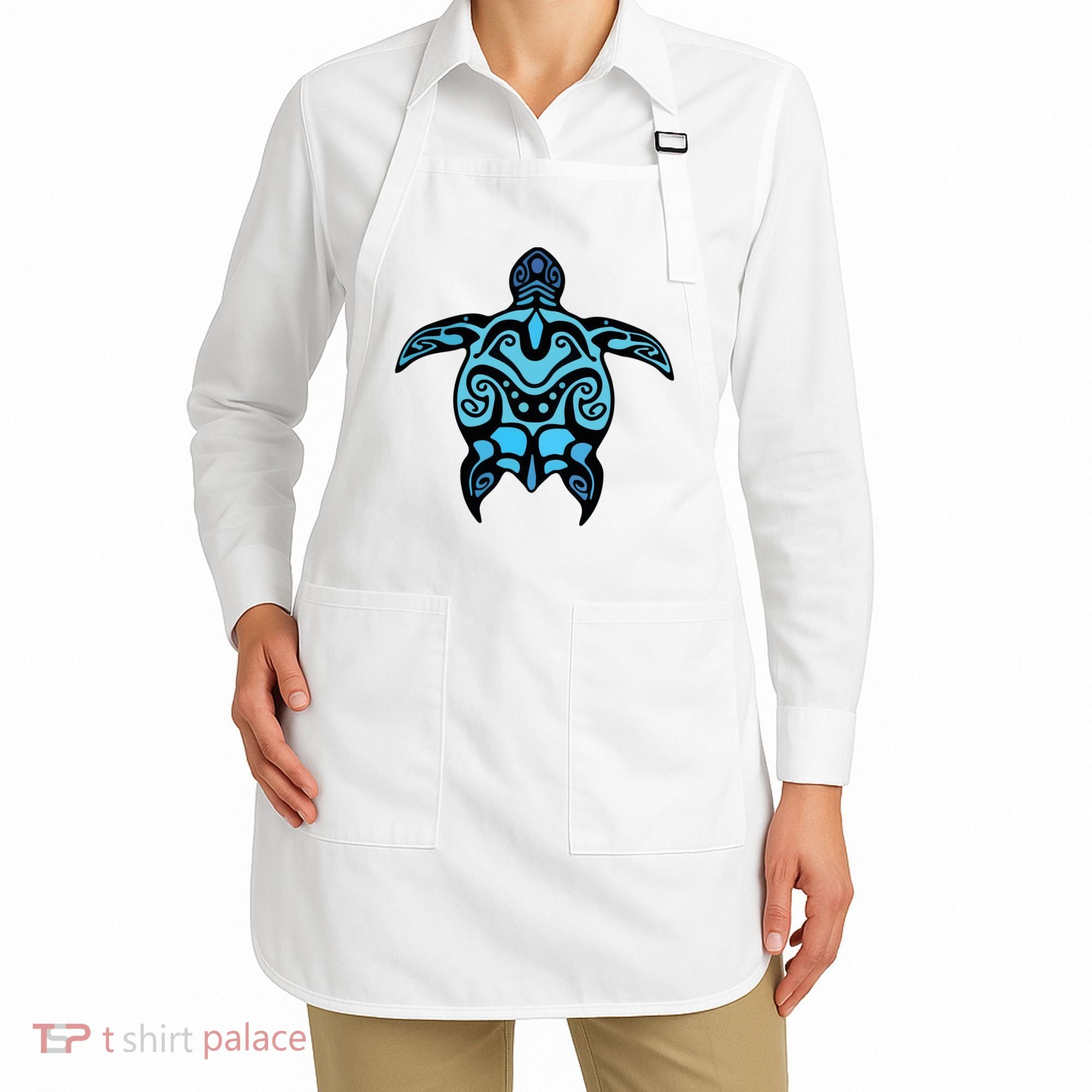 Tribal Hawaiian Maori Sun Sea Turtle 2Sided Apron