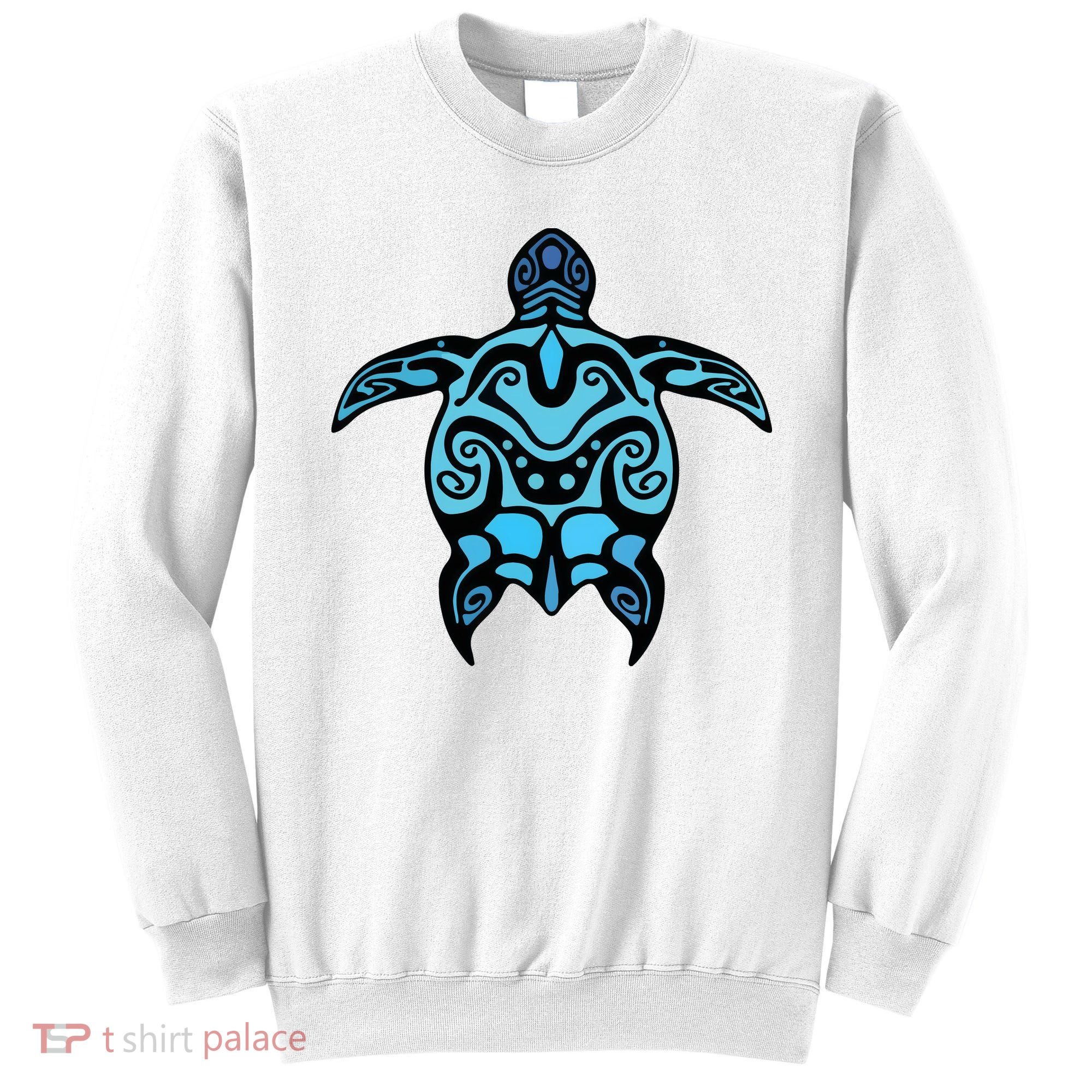Tribal Hawaiian Maori Sun Sea Turtle 2Sided Sweatshirt