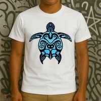 Tribal Hawaiian Maori Sun Sea Turtle 2Sided T-Shirt thumb 3