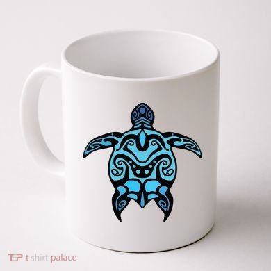 Tribal Hawaiian Maori Sun Sea Turtle 2Sided Coffee Mug