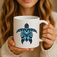 Tribal Hawaiian Maori Sun Sea Turtle 2Sided Coffee Mug thumb 3
