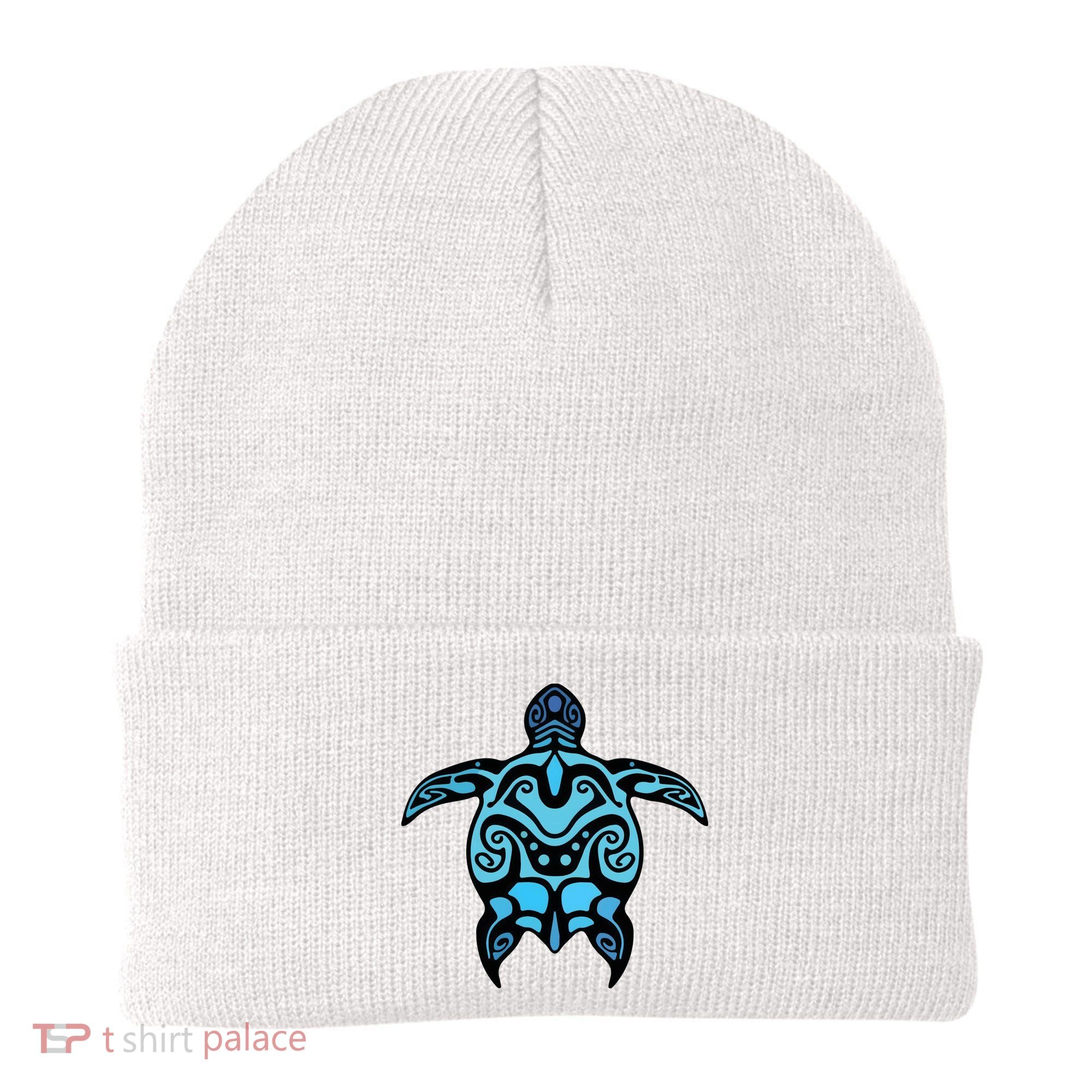 Tribal Hawaiian Maori Sun Sea Turtle 2Sided Beanie