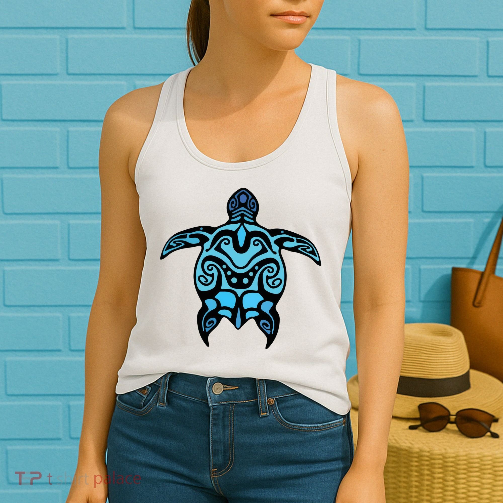 Tribal Hawaiian Maori Sun Sea Turtle 2Sided Women's Tank Top