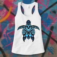 Tribal Hawaiian Maori Sun Sea Turtle 2Sided Women's Tank Top thumb 3