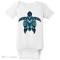 Tribal Hawaiian Maori Sun Sea Turtle 2Sided Baby Bodysuit thumb 0