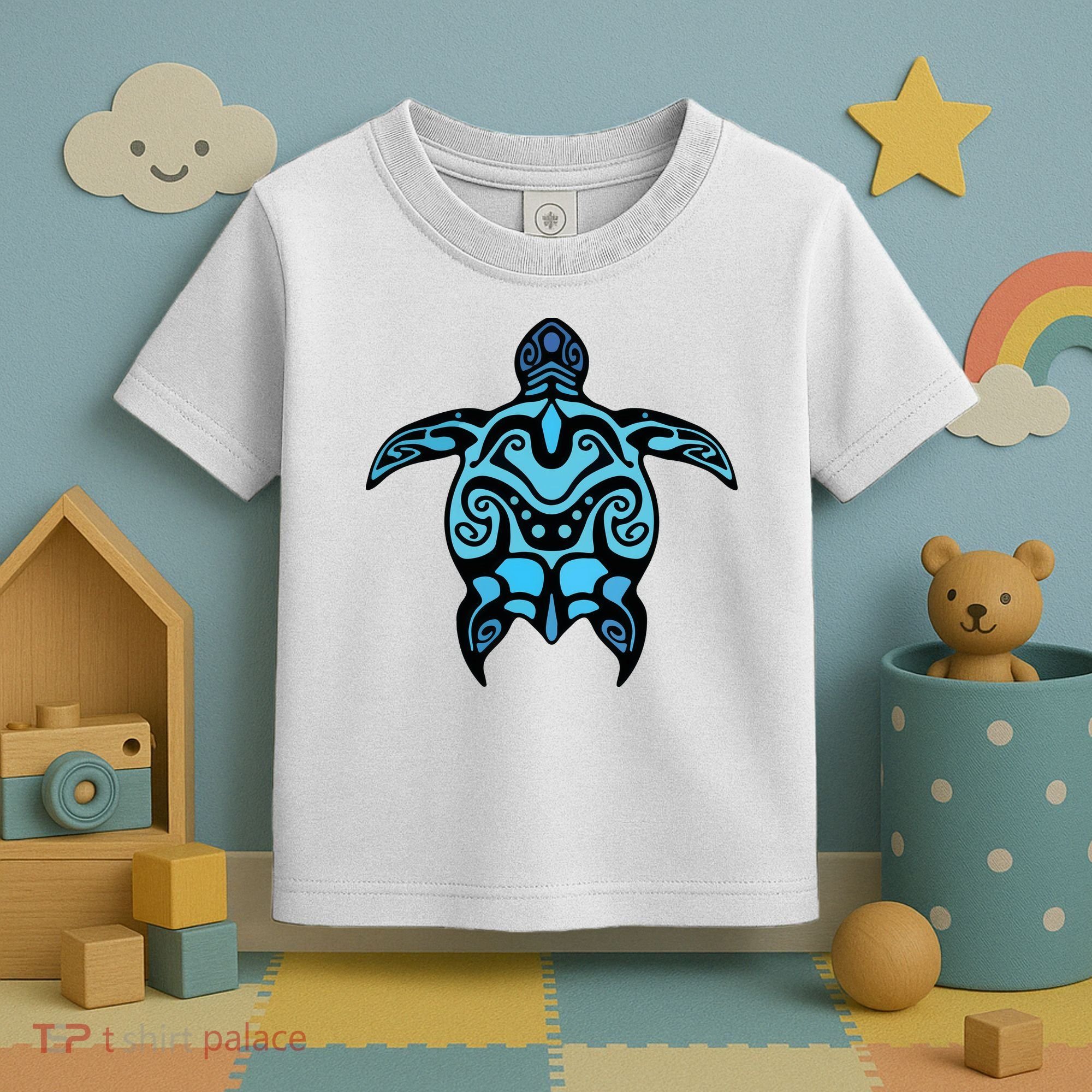 Tribal Hawaiian Maori Sun Sea Turtle 2Sided Toddler T-Shirt
