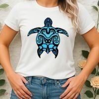 Tribal Hawaiian Maori Sun Sea Turtle 2Sided Women's T-Shirt thumb 2