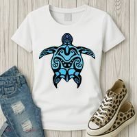 Tribal Hawaiian Maori Sun Sea Turtle 2Sided Women's T-Shirt thumb 3