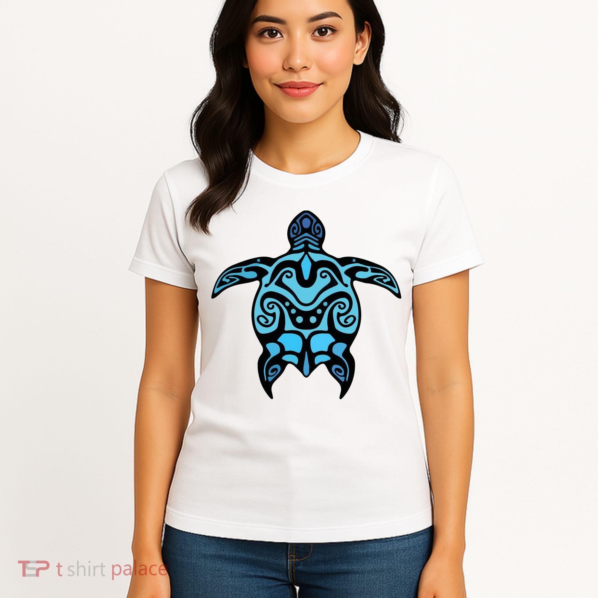 Tribal Hawaiian Maori Sun Sea Turtle 2Sided Women's T-Shirt