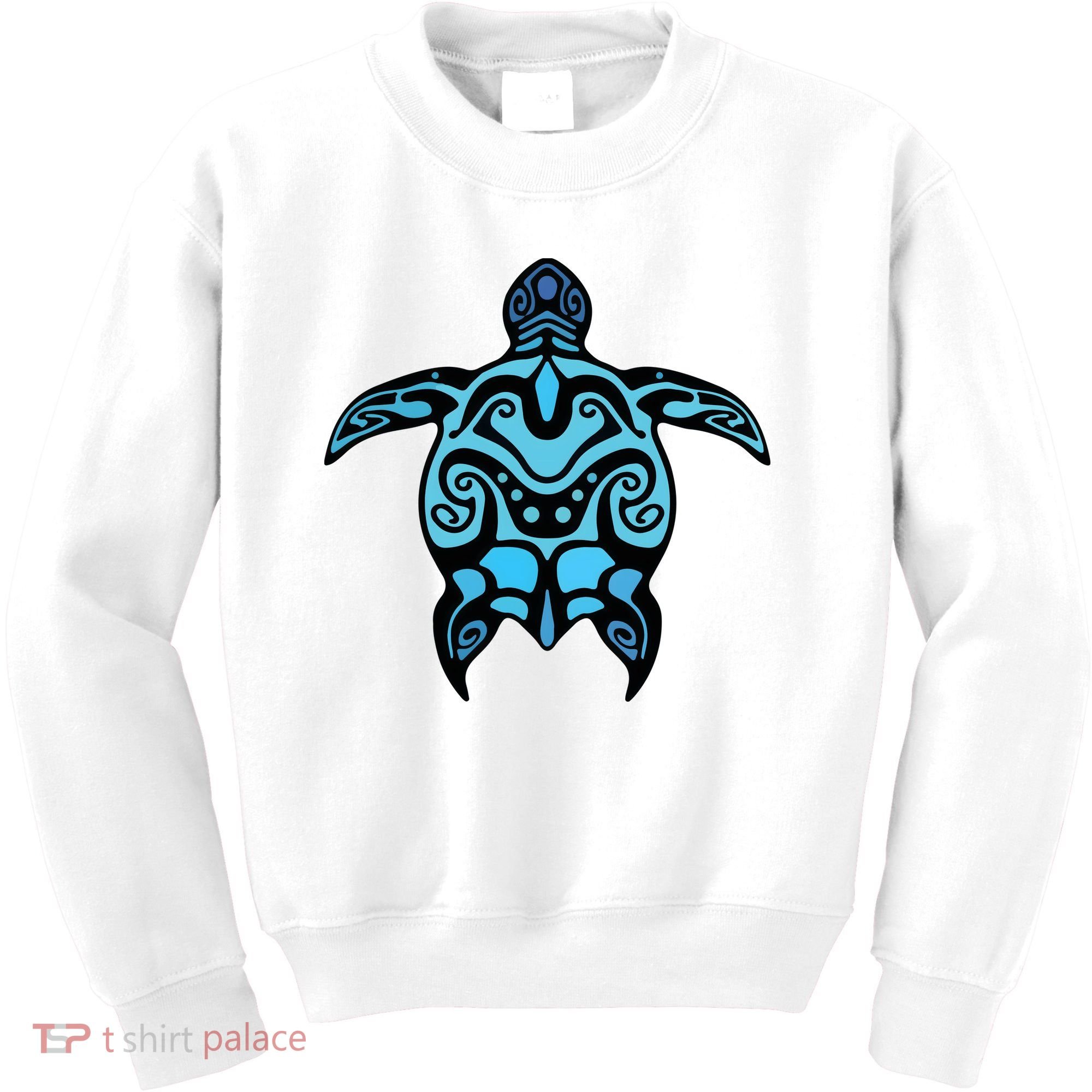 Tribal Hawaiian Maori Sun Sea Turtle 2Sided Kids Sweatshirt