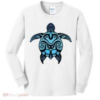 Tribal Hawaiian Maori Sun Sea Turtle 2Sided Kids Long Sleeve Shirt thumb 0