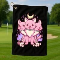 Three Headed Moon Dogs Golf Towel thumb 1