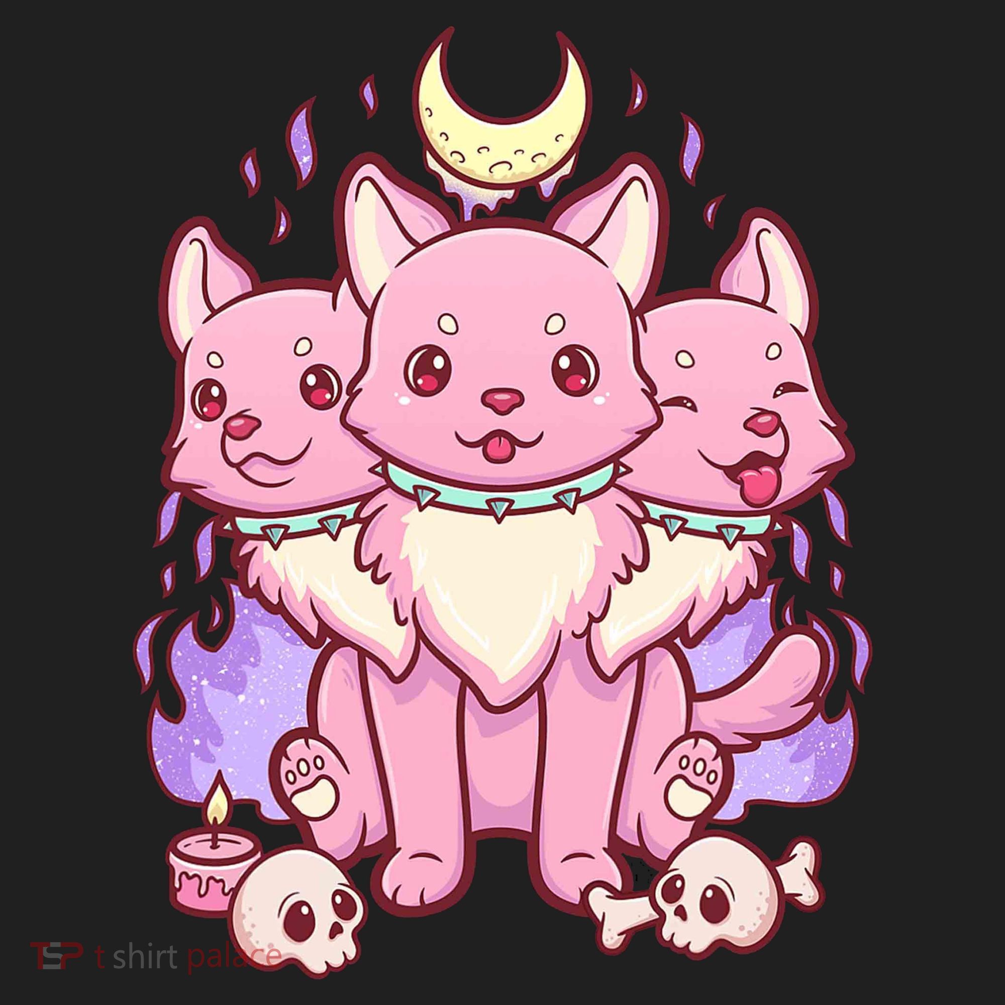Three Headed Moon Dogs Golf Towel