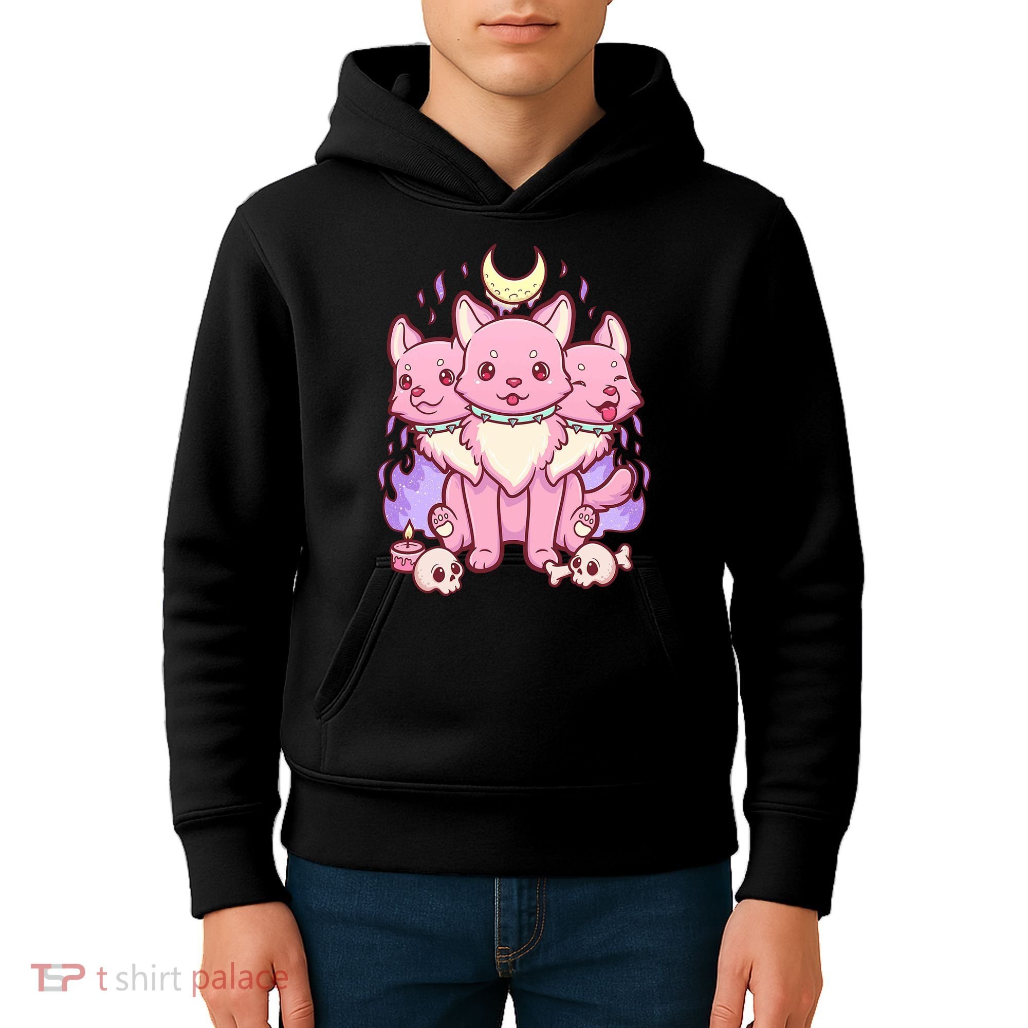 Three Headed Moon Dogs Kids Hoodie