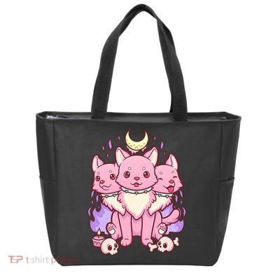Three Headed Moon Dogs Tote Bag