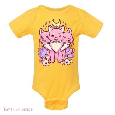 Three Headed Moon Dogs Baby Bodysuit
