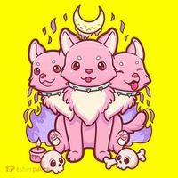 Three Headed Moon Dogs Baby Bodysuit thumb 2