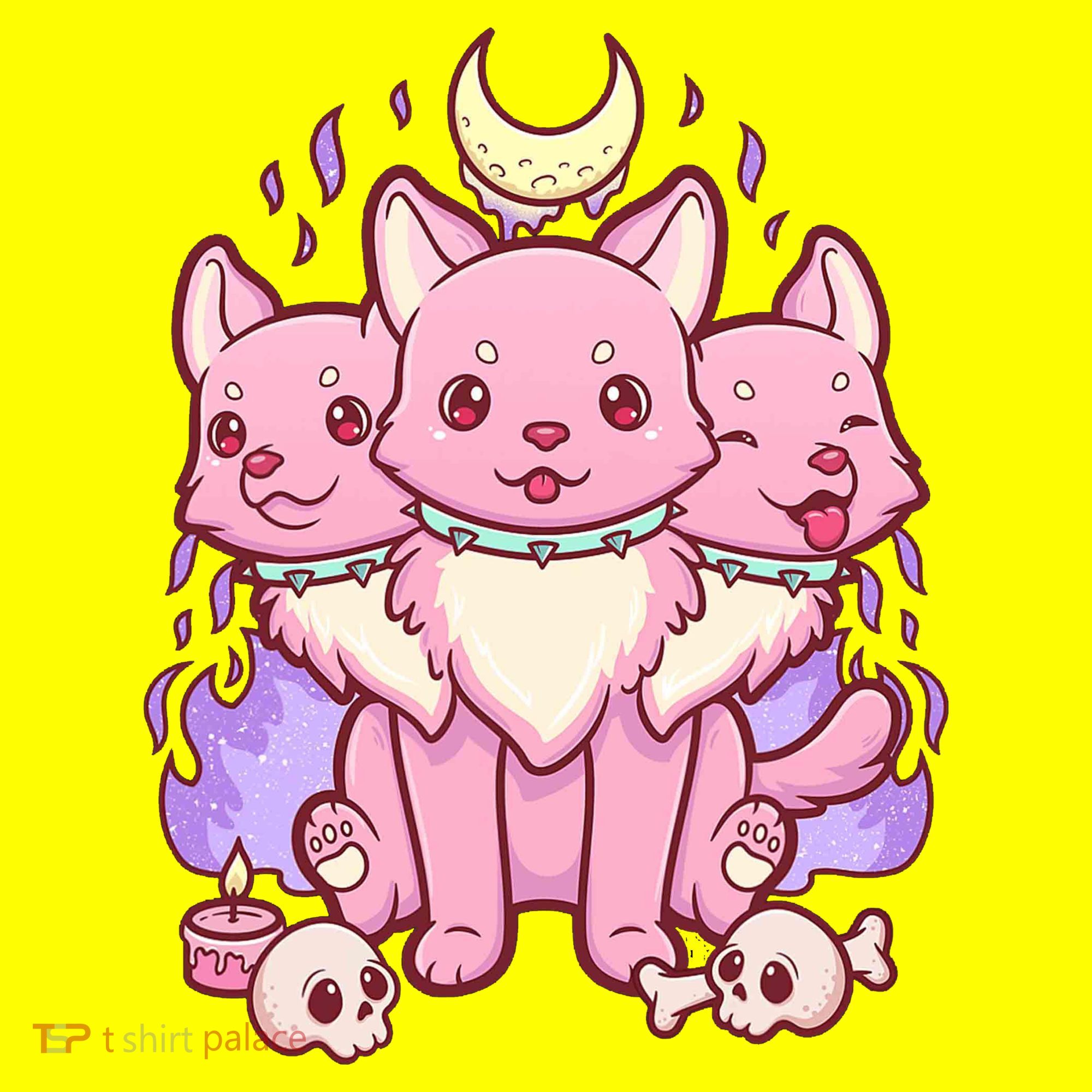 Three Headed Moon Dogs Baby Bodysuit