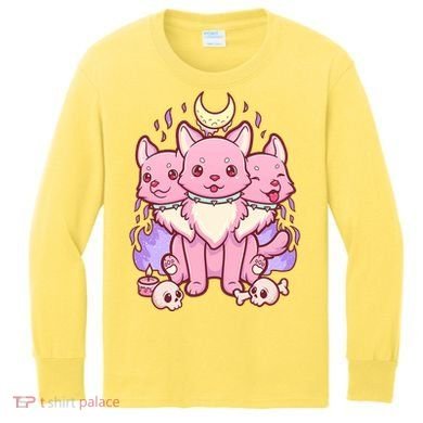 Three Headed Moon Dogs Kids Long Sleeve Shirt