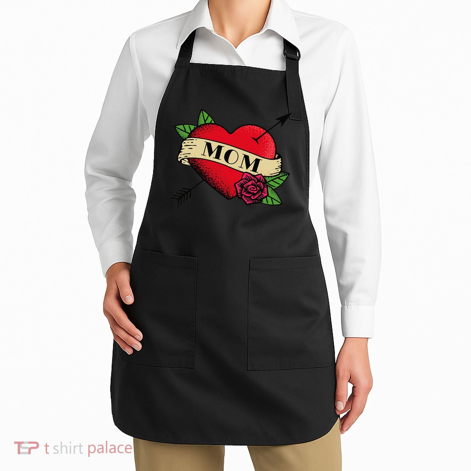Tattoo Heart Mom Apron