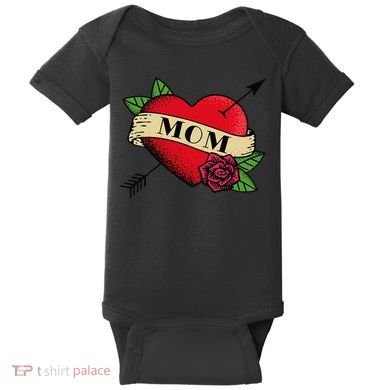 Tattoo Heart Mom Baby Bodysuit