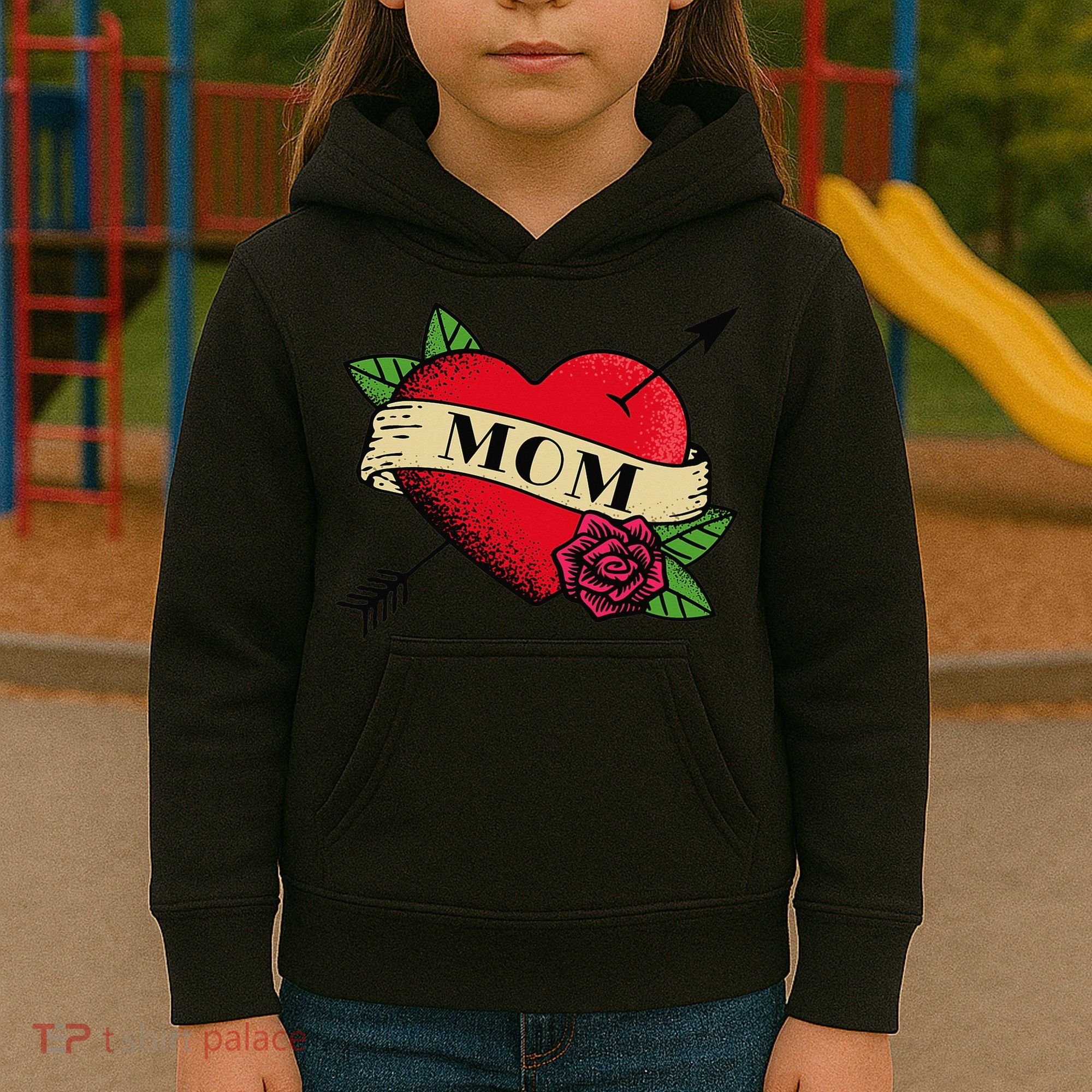 Tattoo Heart Mom Kids Hoodie