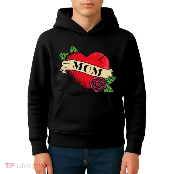 Tattoo Heart Mom Kids Hoodie