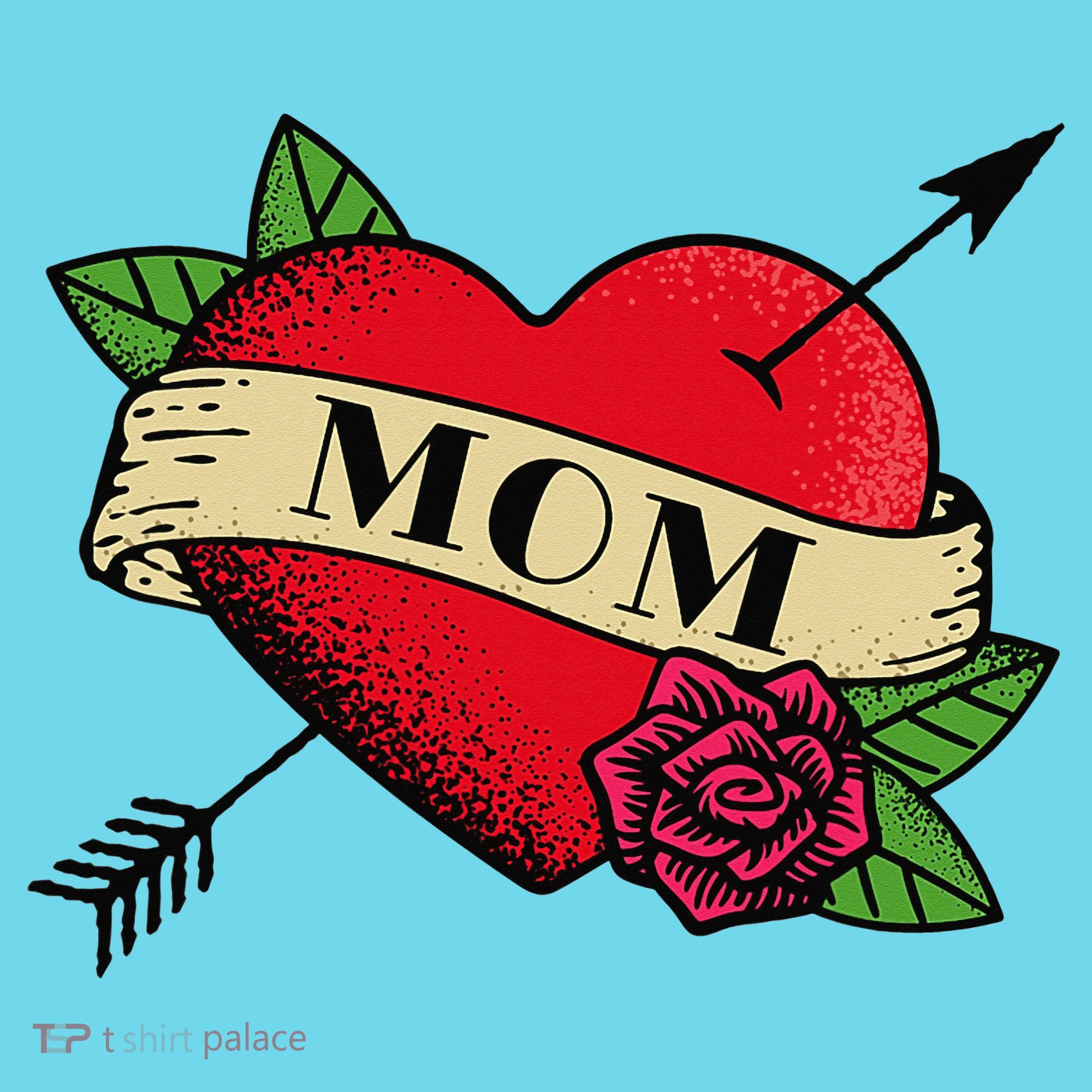 Tattoo Heart Mom Button