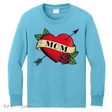Tattoo Heart Mom Kids Long Sleeve Shirt