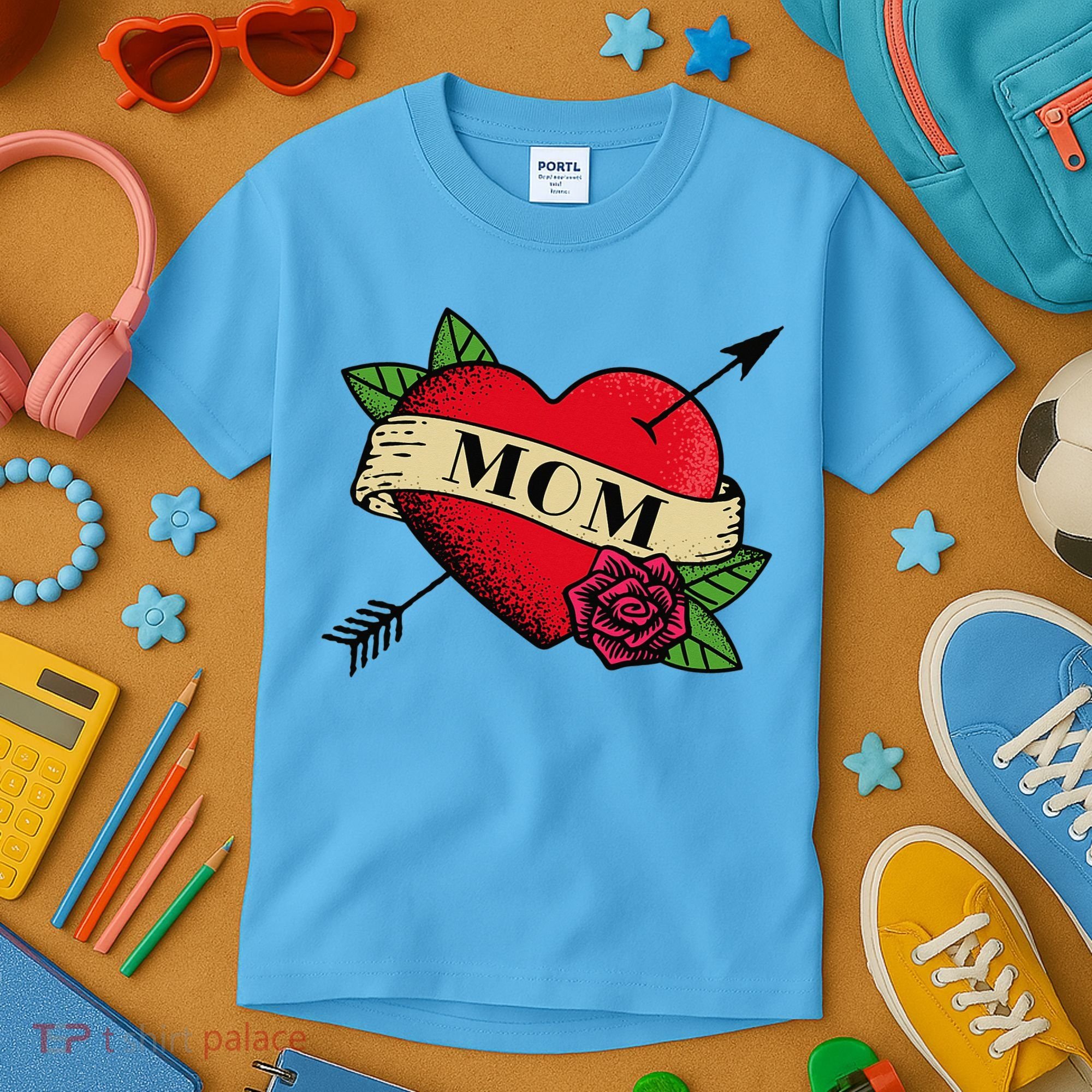 Tattoo Heart Mom Kids T-Shirt