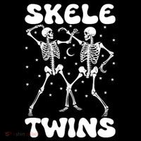 Twins Halloween Matching Skeletwins Women's Hoodie thumb 2