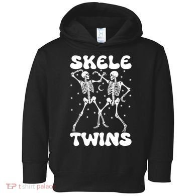 Twins Halloween Matching Skeletwins Toddler Hoodie