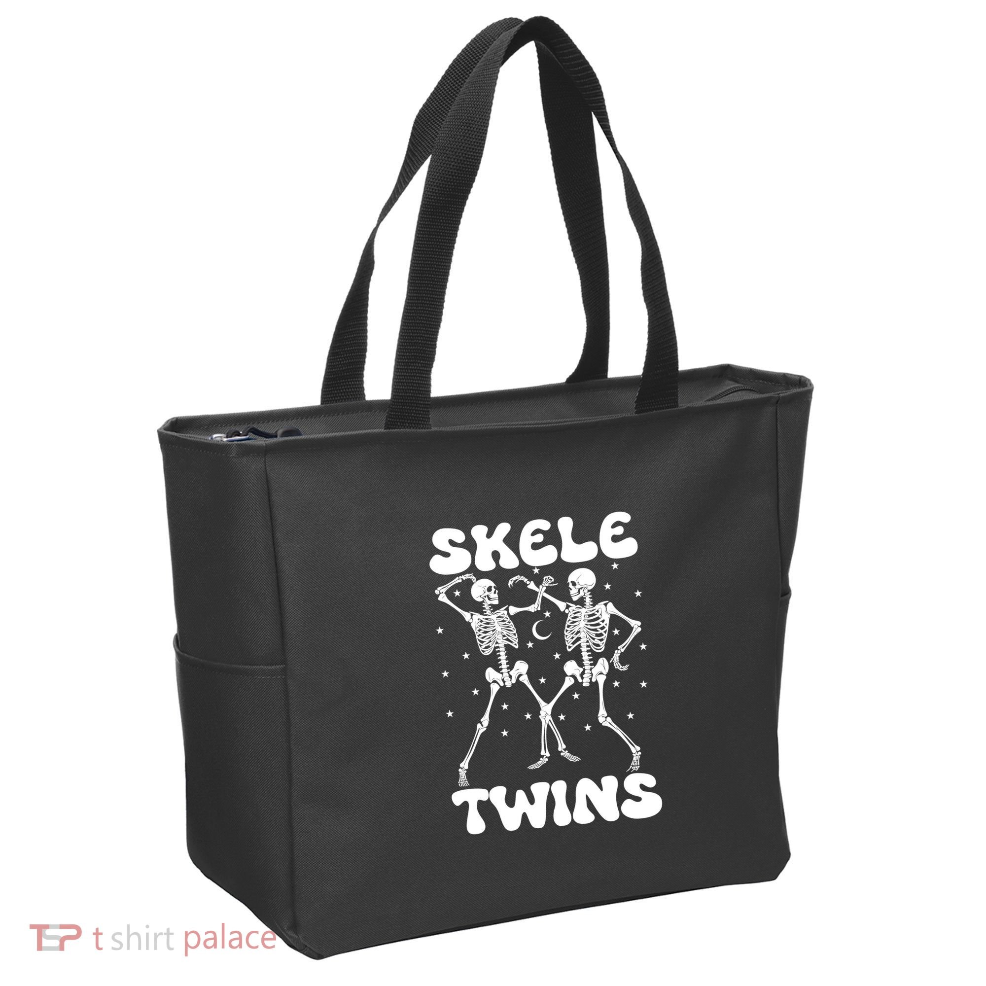 Twins Halloween Matching Skeletwins Tote Bag