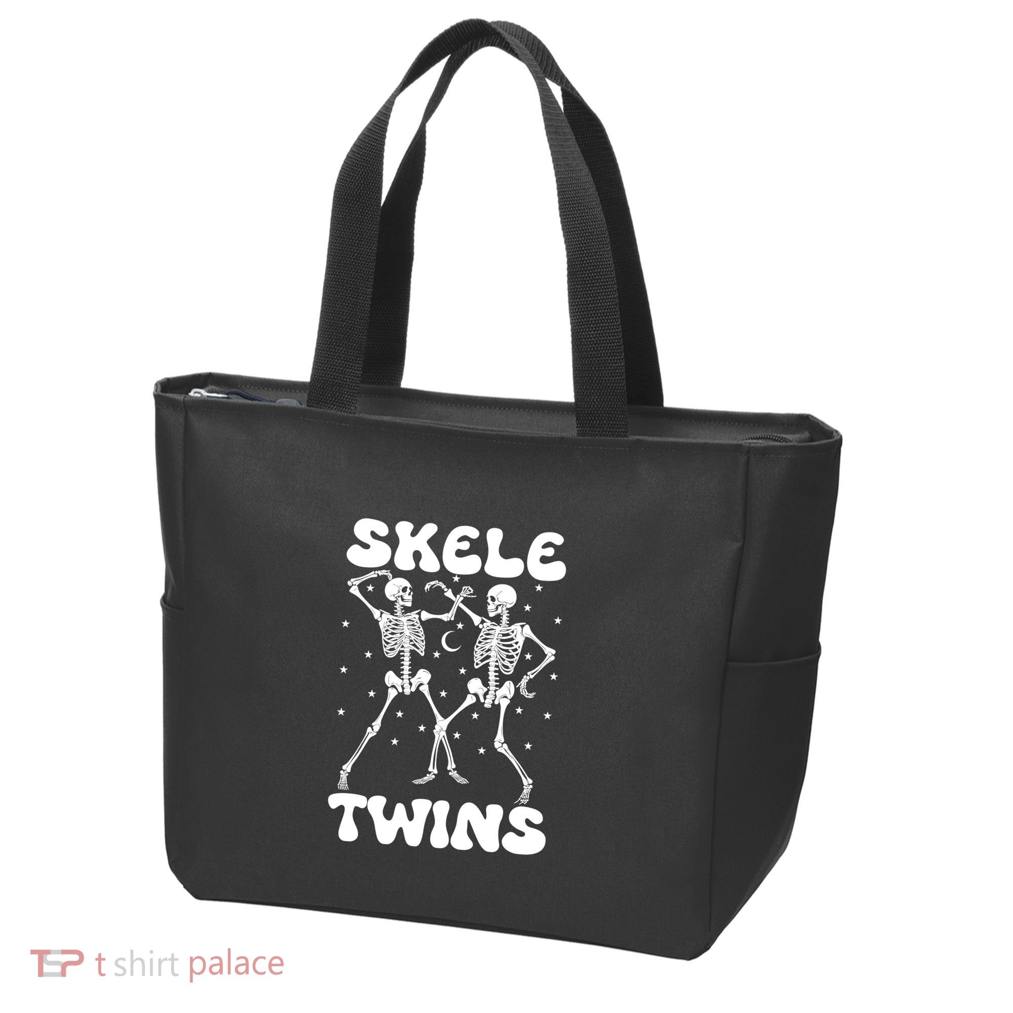 Twins Halloween Matching Skeletwins Tote Bag