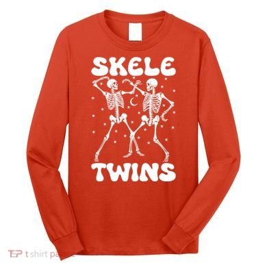 Twins Halloween Matching Skeletwins Long Sleeve Shirt