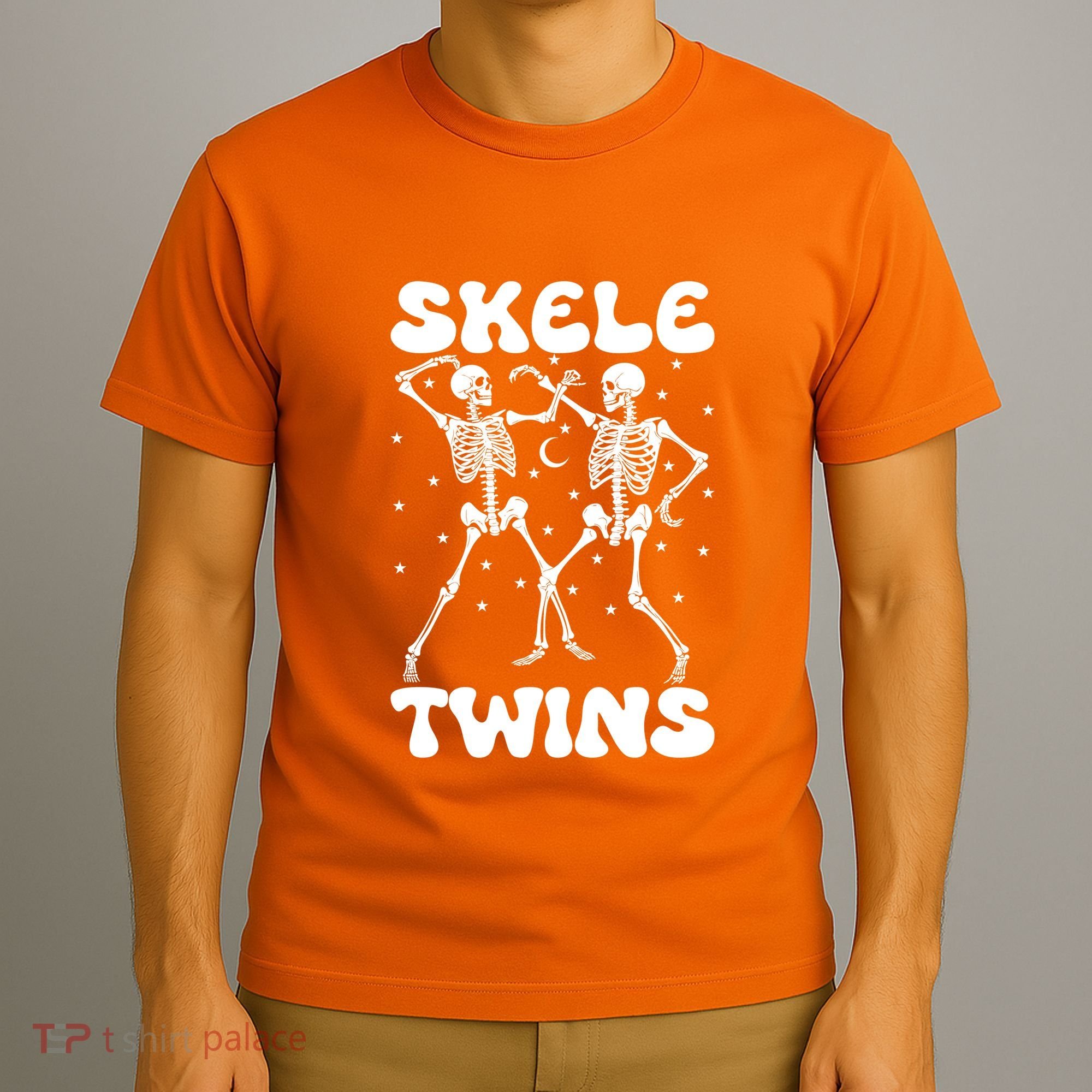 Twins Halloween Matching Skeletwins T-Shirt