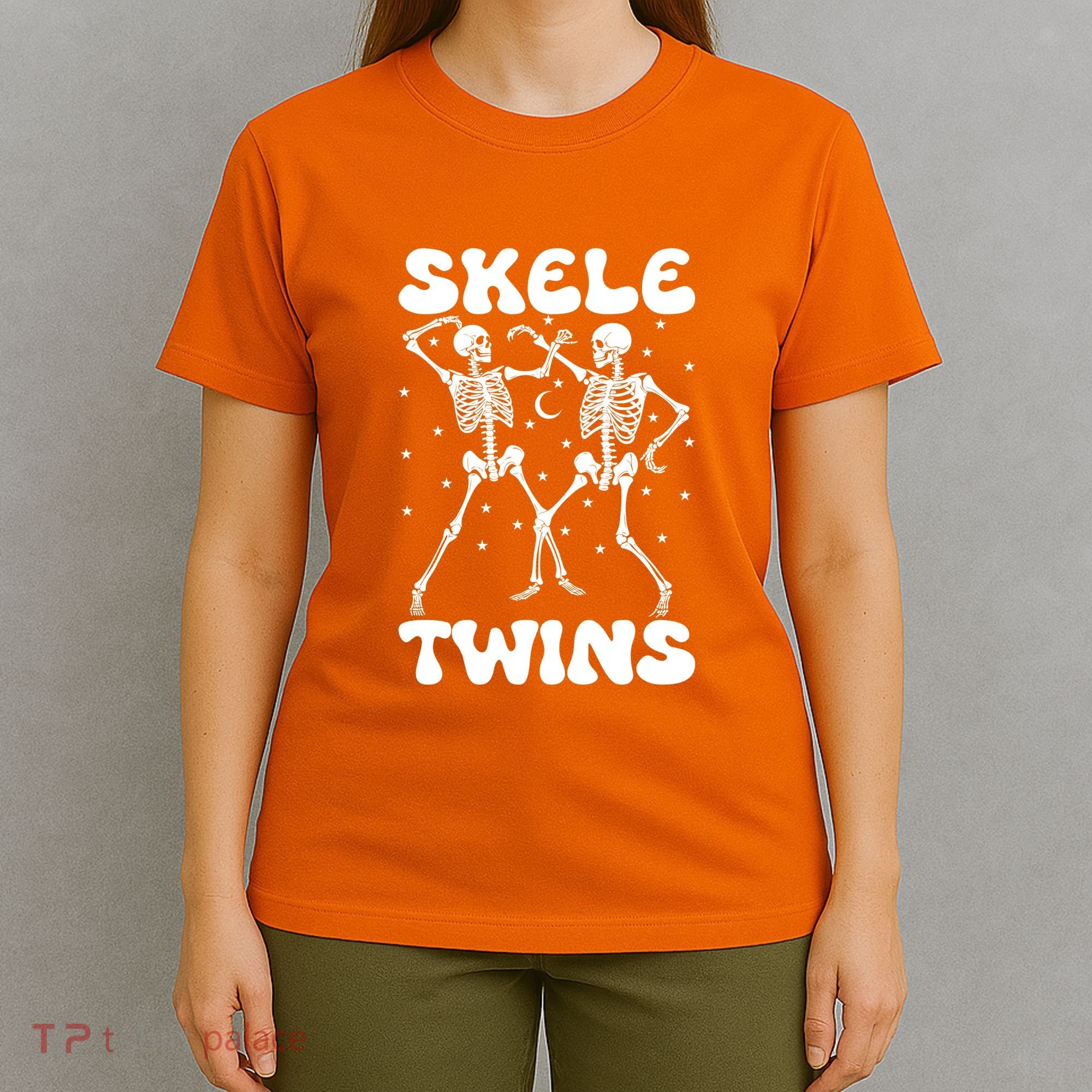 Twins Halloween Matching Skeletwins T-Shirt